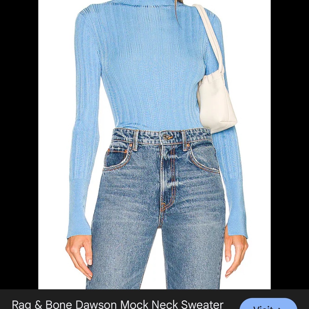 Rag & Bone Light Blue Cowl Neck Sweater